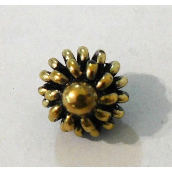 Vintage Gold Tone Dome Buttons Set Of 3 Unique Acrylic Design - Picture 2 of 5